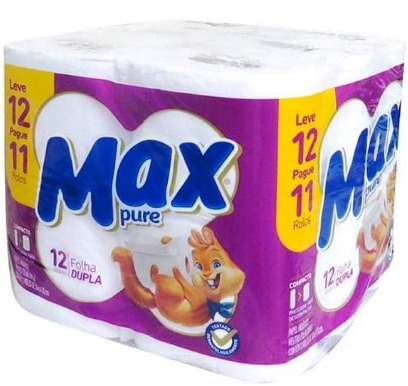 PAPEL HIG MAX PURE 12 ROLOS - Demétrio Distribuidora Caraguatatuba